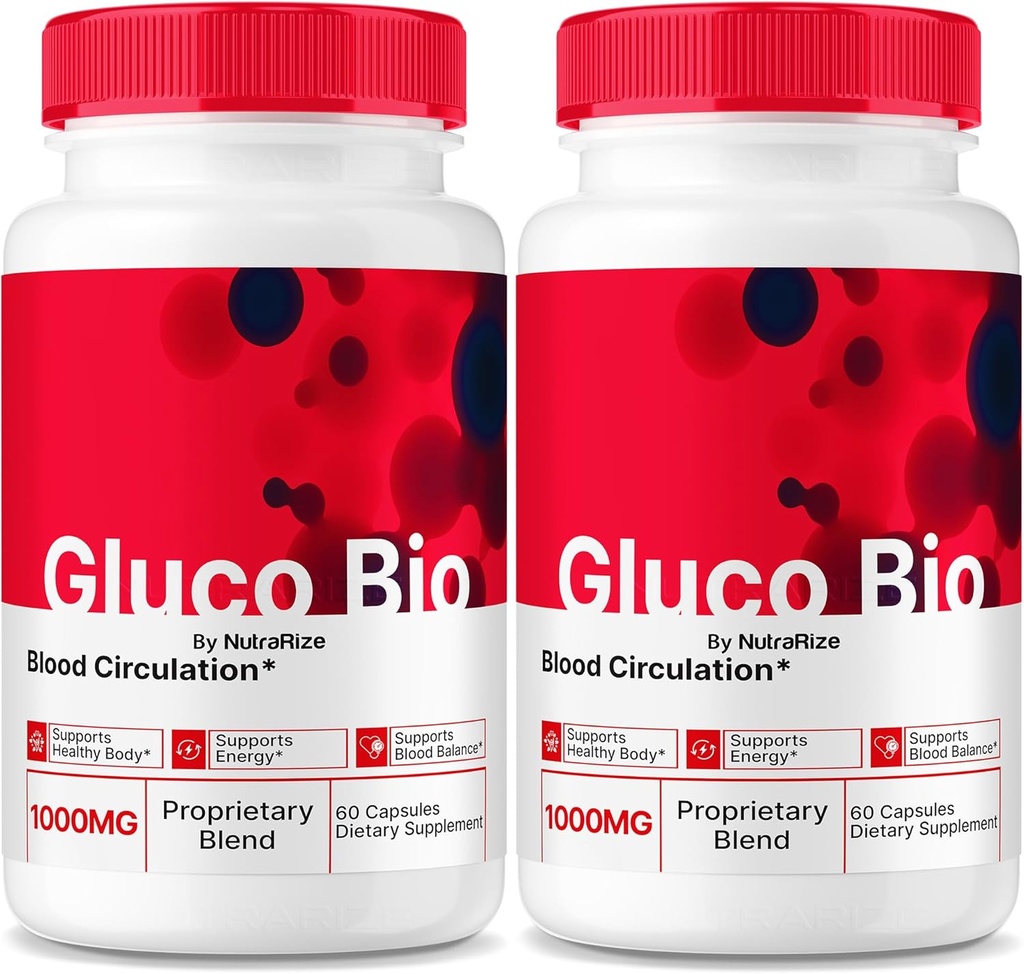 (2 Pack) GlucoBio Capsules, Official Gluco Bio Support Supplement, All Natural Formula to Support Overall Health and Wellness, Premium Vitamin Pills, GlucoBio Reviews (120 Capsules)