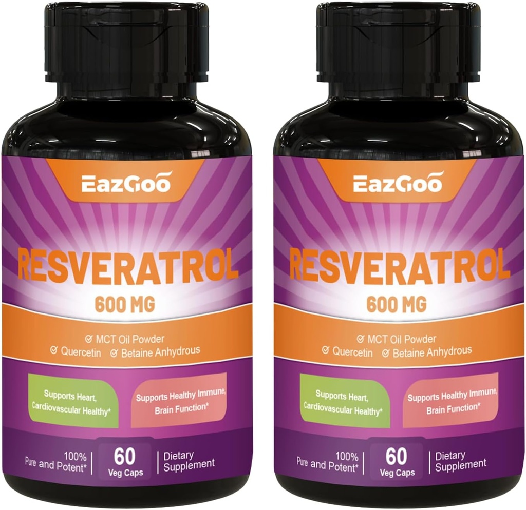 レスベラトロール 600 mg, トランスレスベラトロールサプリメント, 抗酸化健康老化サポート - 120 カプセル
