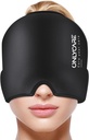 ONLYCARE Migraine の救助の帽子、薄板になる Migraine のマスク、改善された無臭のゲルのアイス ヘッド覆い、熱く、冷たい療法、張力および圧力(黒)のための FSA-HSA の適性の頭痛のアイスパック