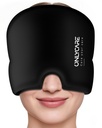 ONLYCARE Migraine の救助の帽子、薄板になる Migraine のマスク、改善された無臭のゲルのアイス ヘッド覆い、熱く、冷たい療法、張力および圧力(黒)のための FSA-HSA の適性の頭痛のアイスパック
