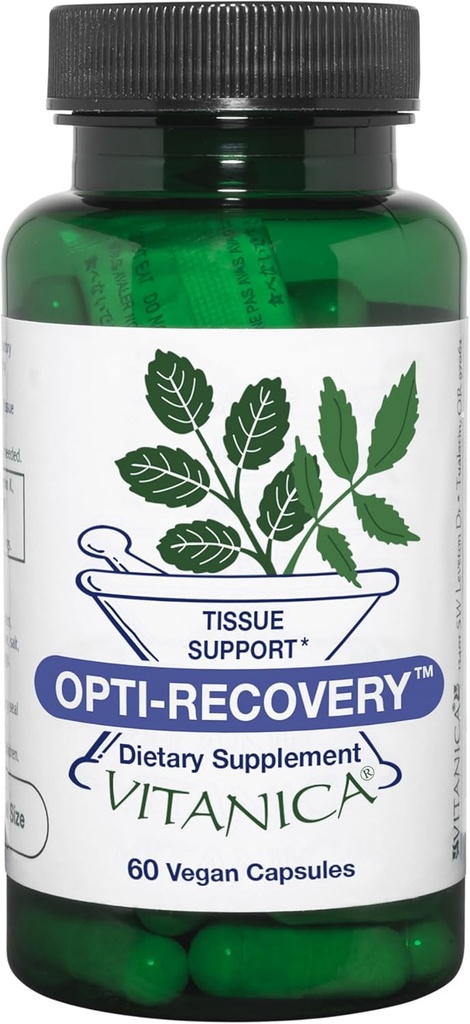 Vitanica Opti-Recovery, Pre & Post Surgery Support, Wound Care, BBL, Tummy Tuck, C Section & Postpartum Vitamin Essentials Healing Support, Scar, Shoulder, Hysterectomy, Breast & Lipo, Vegan, 60 Caps