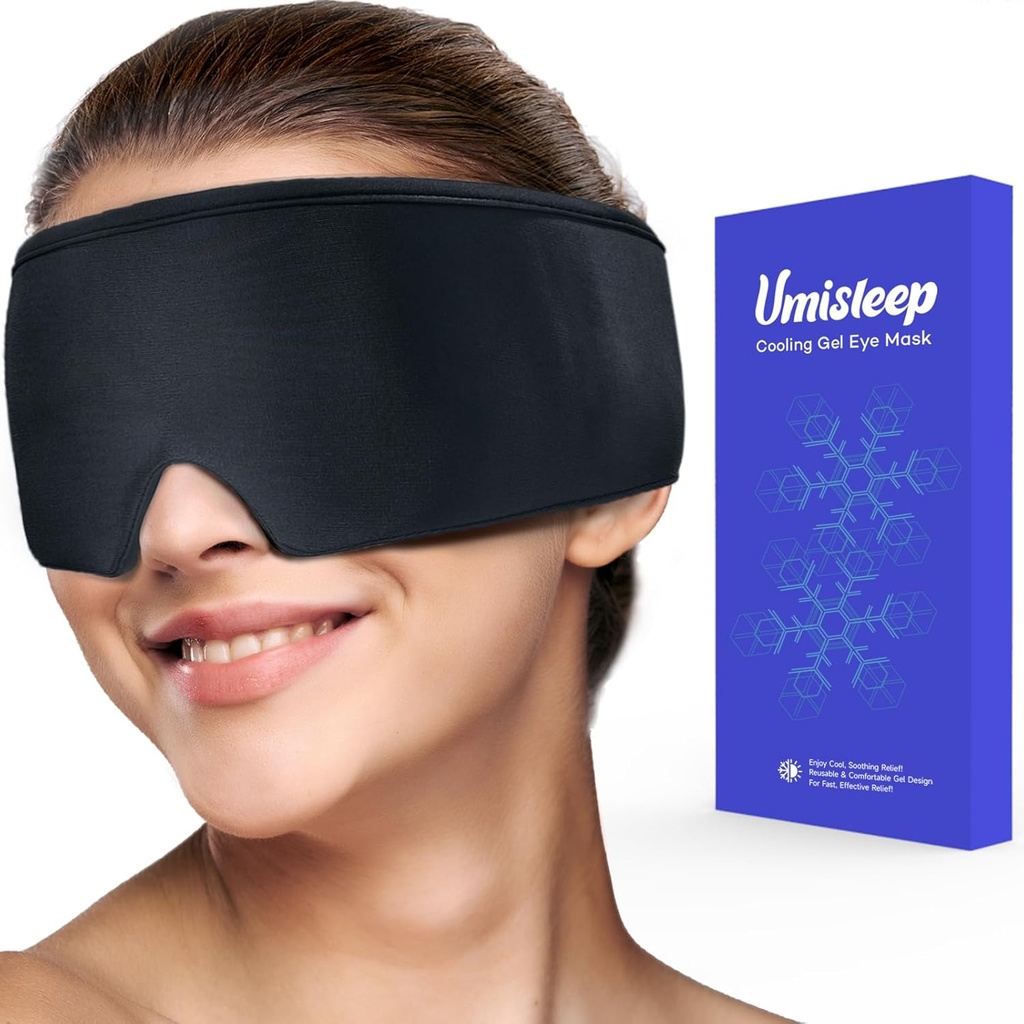 Umisleepの冷却の目マスク、乾燥した目、再使用可能なゲルの目カバー氷のパック、風邪の圧縮療法、Styeの目の処置、頭痛、暗い円、パフィーの目、片頭痛の救助、黒