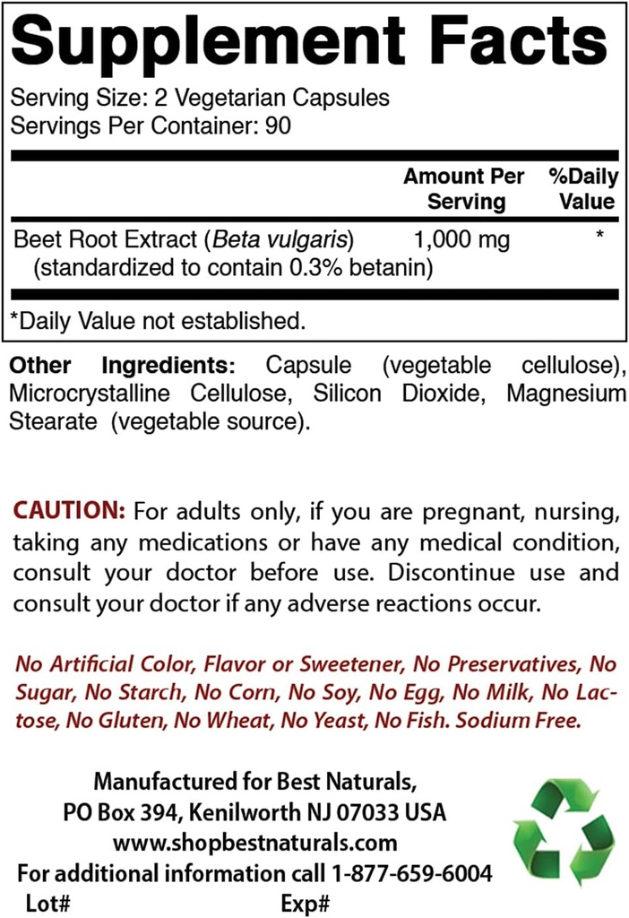Beet Root Powder 500 Mg & L-Carnitine 1000mg
