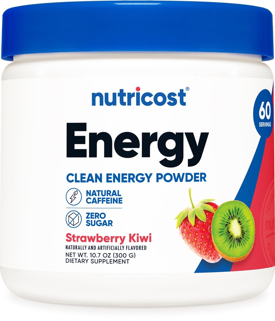 Nutricostエネルギーコンプレックス(イチゴキウイ)(60サービング) - クリーンエネルギーパウダー、300gサプリメント