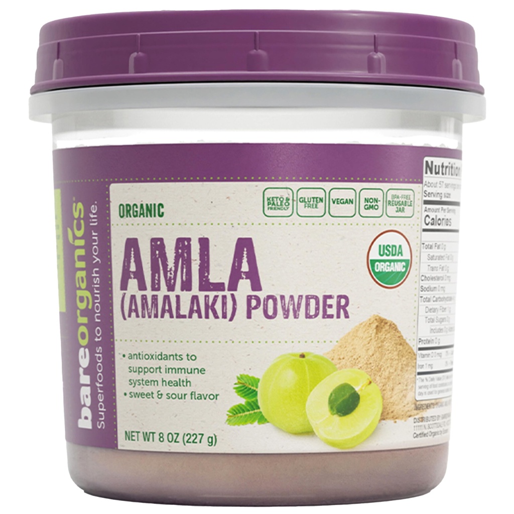 BareOrganics Amla, インドGooseberry&スーパーフードパウダー, サプリメント, 8 Oz