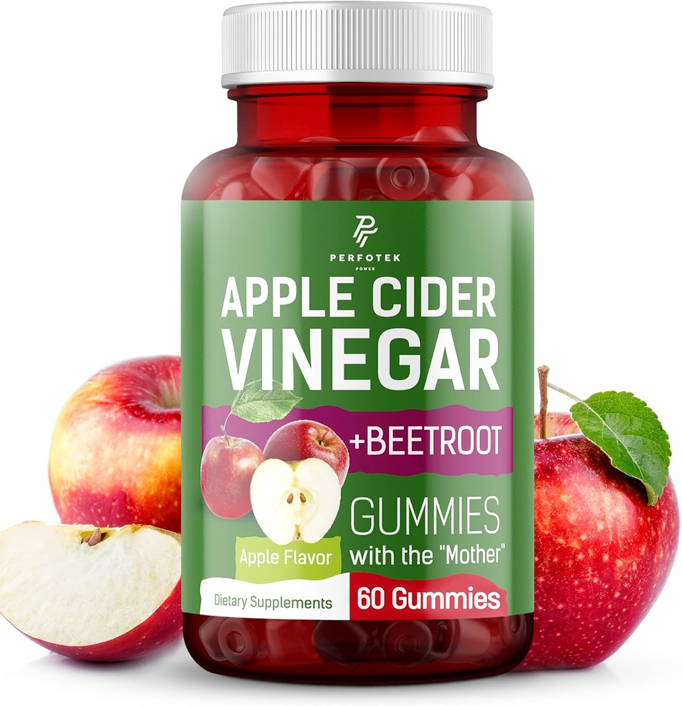 アップルサイダーワインガーグミー - 天然アップルフレーバー - ヘルシーケトグミー - 非GMO、ビーガン、グルテンフリー - アップルサイダーグミー(60ピース)