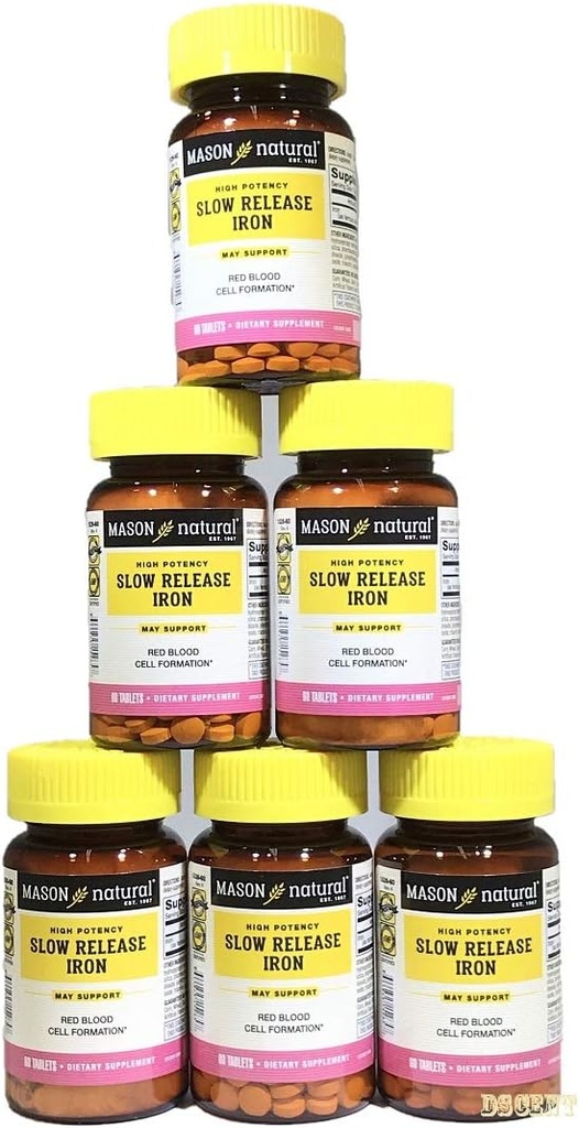 メイソンビタミンスローリリースアイアンは、スローフェの有効成分と比較して、60錠?erボトルパック6本合計360錠6本