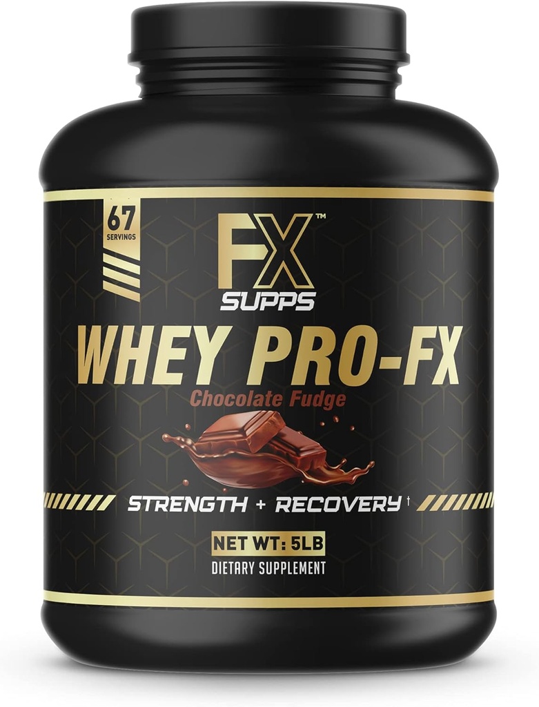 FXSUPPS Whey Pro-FXタンパク質パウダー(チョコレート) 自然に男性と女性のためにBCAAを占有する理想的なポストワークアウトの回復サプリメント、筋肉の回復と強度をサポート、5.0ポンド