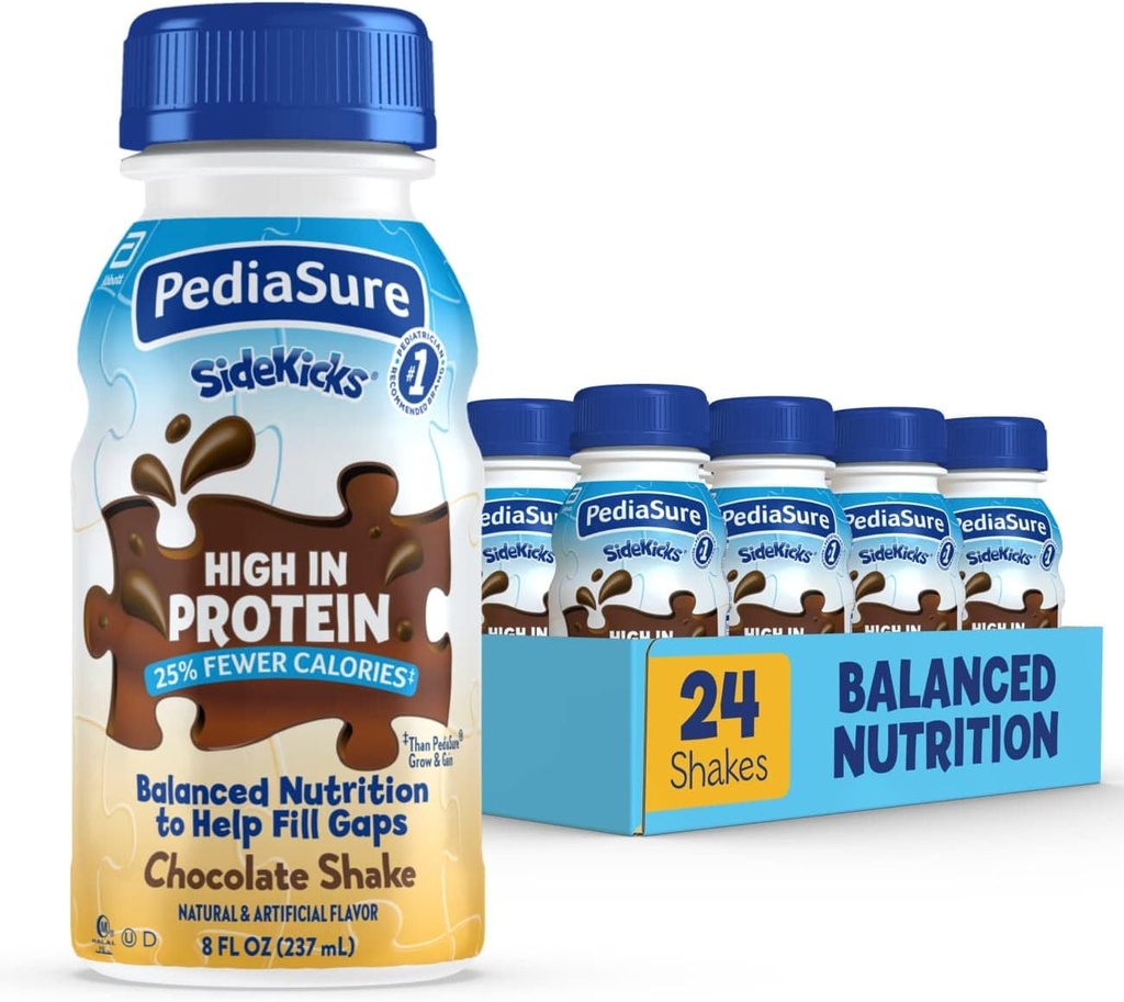 PediaSure の Sidekicks の栄養物の飲み物、チョコレート、8 の fl の oz、24 の計算。 (包装 5 月 Vary)
