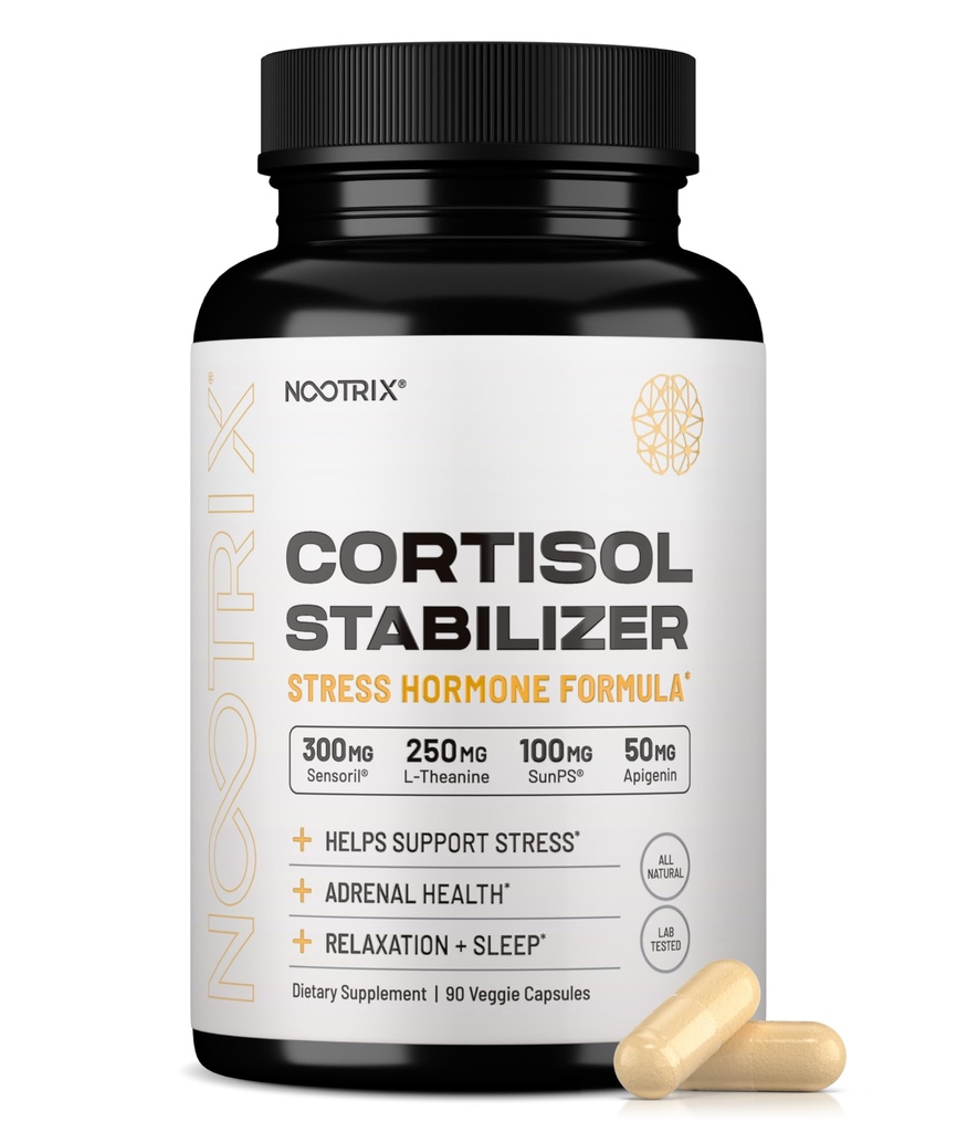 Nootrix Cortisolのマネージャー及び安定装置の補足 サポート深い眠り、弛緩、副腎の健康及び圧力  300mg Ashwagandhaの  Lテアニン、Rhodiola Roseaのエキス及びApigeninの  90のカプセル