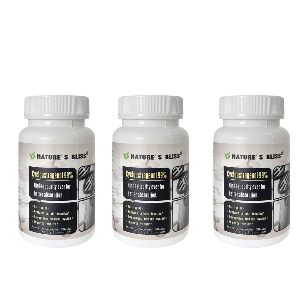 Nature'sblissのTelomereはCycloastragenol 25mg 99%、Astragalusの根のエキス、米国、免除のブースト、保護されるStomachの酸で作られる反老化の補足90のカプセルを補います