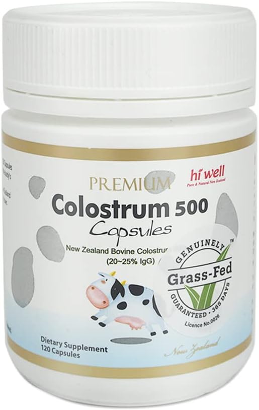Hi Well Premium 100%の純粋なニュージーランドの牛草供給のColostrum 500 120のカプセル