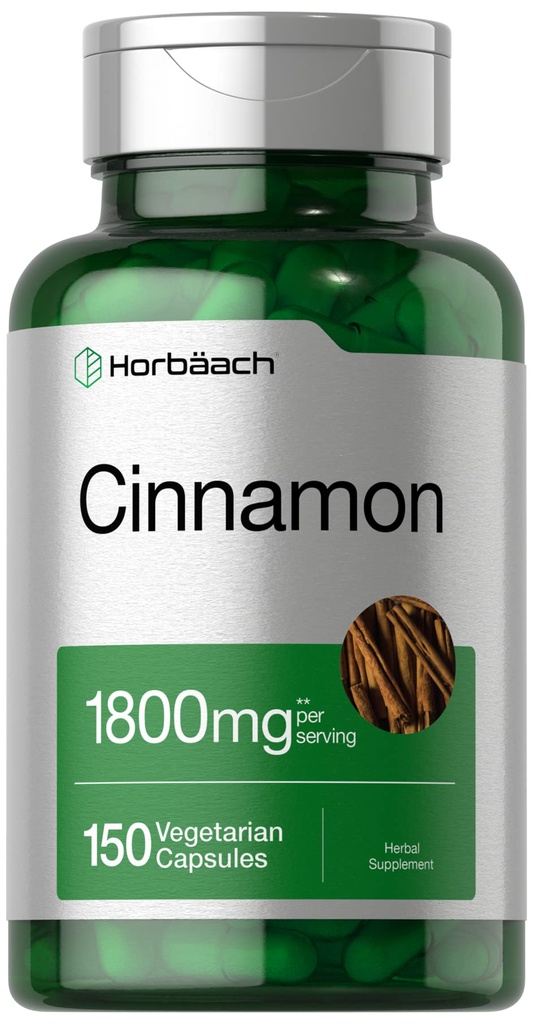 ホアハチシナモンカプセル1800mg | 150カウント | セイロンシナモンサプリメント | ベジタリアン・非GMO・グルテンフリー・グルテンフリー対応商品