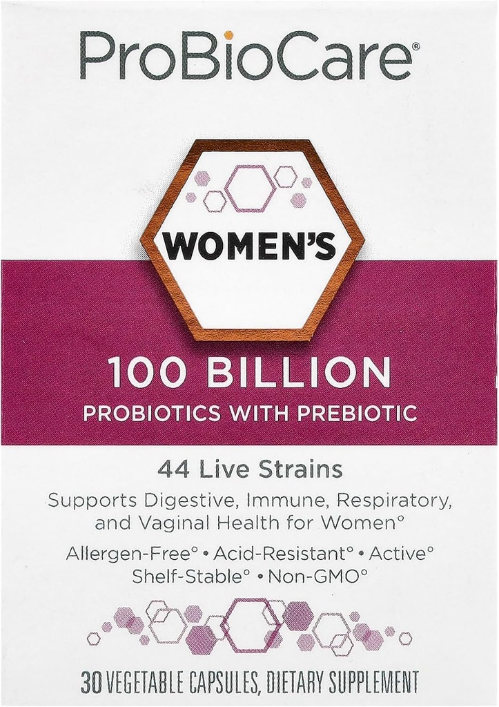 ProBioCareProbiotic for Women 100 Billion CFUs, サポート消化器, 免疫 & 腸の健康は健康な微生物バランスを促進します & 栄養素吸収 (30 野菜カプセル)
