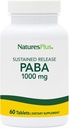Natures Plus PABA、Sustained Release(para-Aminobenzoic acid) - 1000mg、60ベジタリアンタブレット - 皮膚健康サポートサプリメント、エネルギー生産を促進 - グルテンフリー - 60サービング