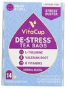 VitaCup、リラックス&チャモミール、L-テアニン、バレリアンルート&Bビタミン、カフェイン無料シングルセルブウェルネスティーサチェットバッグ、14カラット