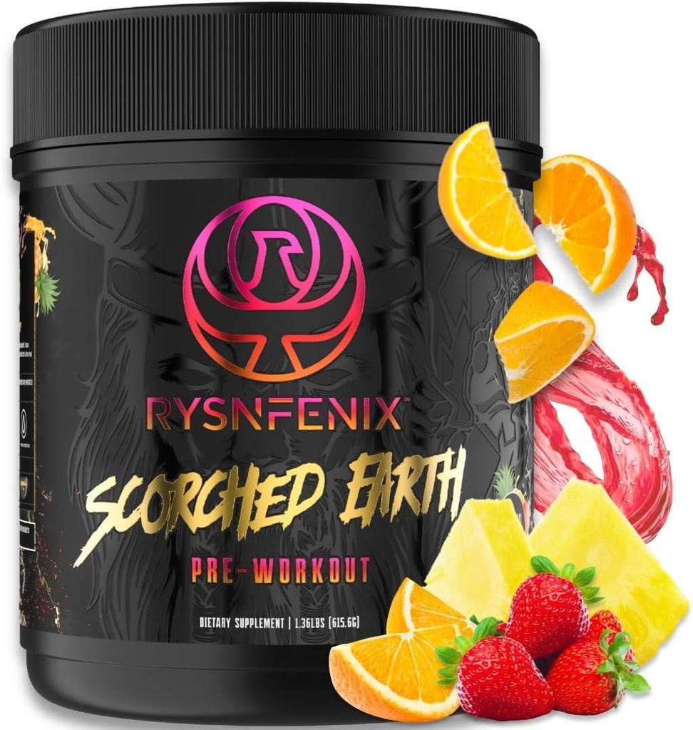 Scorched Earth Pre Workout Powder - Energy & Focus with Dual-Source Caffeine, Nootropics | Pumps from Citrulline, Beta Alanine, Nitrosigine®, GlycerPump™ (Tropical Punch)