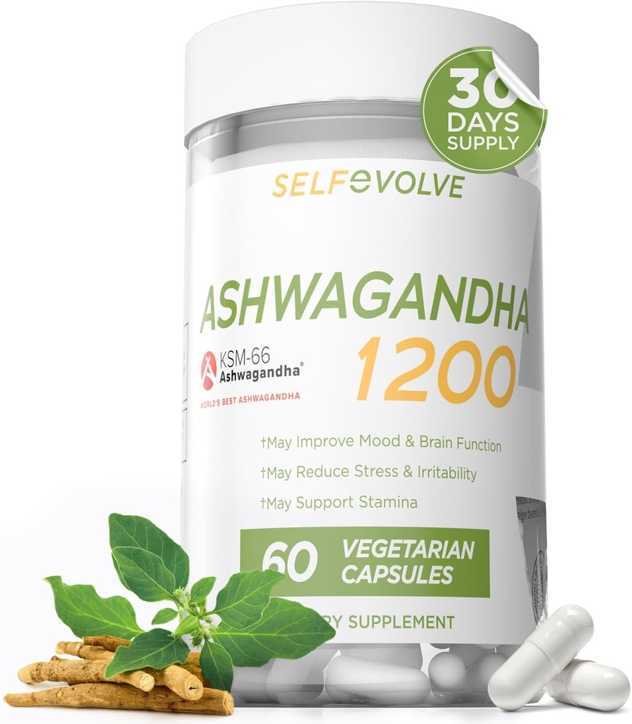 応急処置、Ashwagandha KSM-66の支持の時例の応急処置、サプリメント、カプセル、1か月の供給