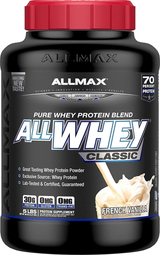 AllMAX 栄養 AllWhey クラシック ウィー プロテイン, バニラ, 5 ポンド