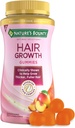 Nature's Bounty Hair Growth Gummiesは、バイオチン、シリコン&アルギニン、ピーチマンゴーフレーバー、グルテンフリー、乳糖、ナトリウム、魚、60カウント/30のサービングをサポート