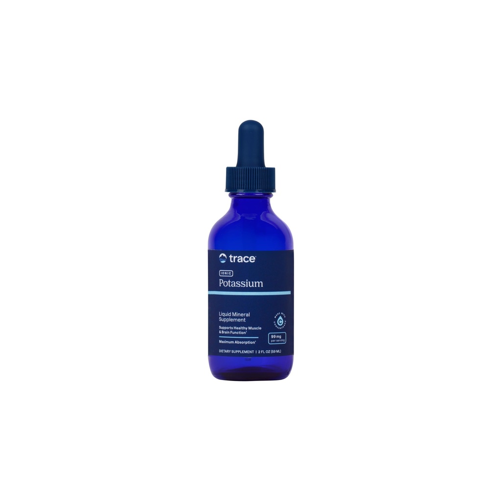 Trace Minerals Ionic Potassium - 健康的な脳と筋肉の機能のための液体カリウムサプリメント - 神経サポート - 容易な吸収 - ビーガン - 非GMO - 不燃 - 2 floz (32 サービング)
