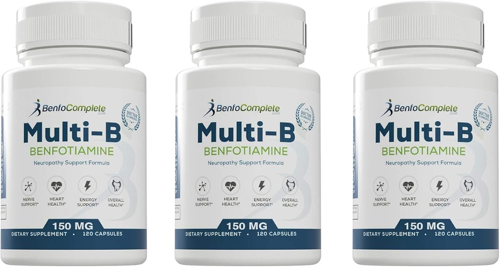 Benfotiamineの多B Neuropathyサポート方式150mgのびんごとの120のゼラチンのカプセル- 3本のパック