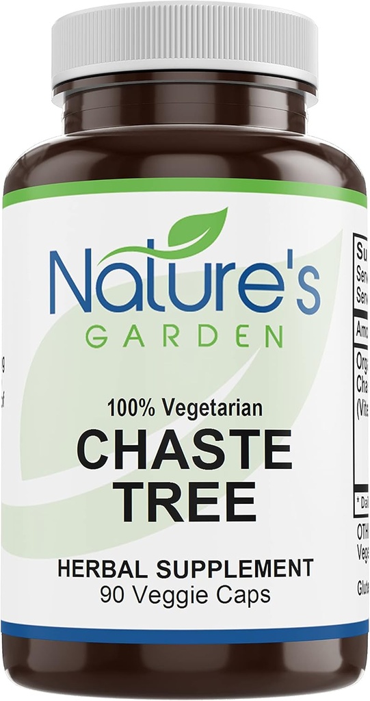 NATURE'S GARDEN ESSENTIALS Chaste Tree - 90 Veggie Caps with 400mg Organic Chasteberry
