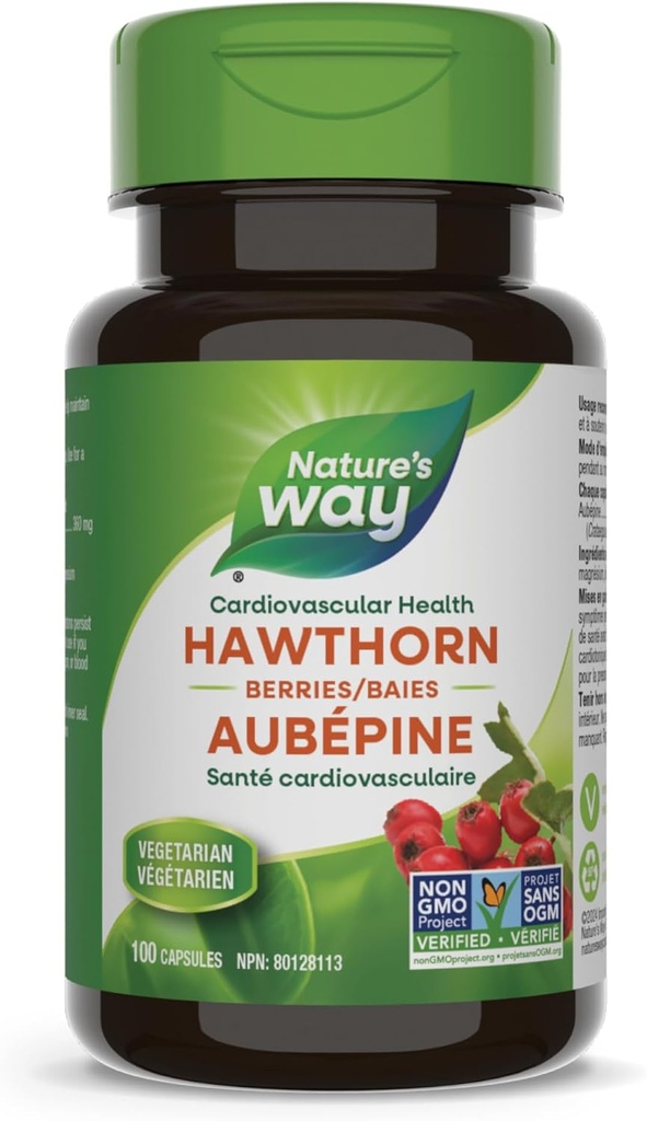 Nature's Way Hawthorn Berries, 心臓血管の健康, 100 ベジタリアンカプセル
