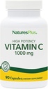 Natures Plus Vitamin C - 1000 mg Ascorbic Acid, 90 Vegetarian Capsules - High Potency Vascular & Immune Support Supplement, Antioxidant - Corn-Free, Gluten-Free - 90 Servings