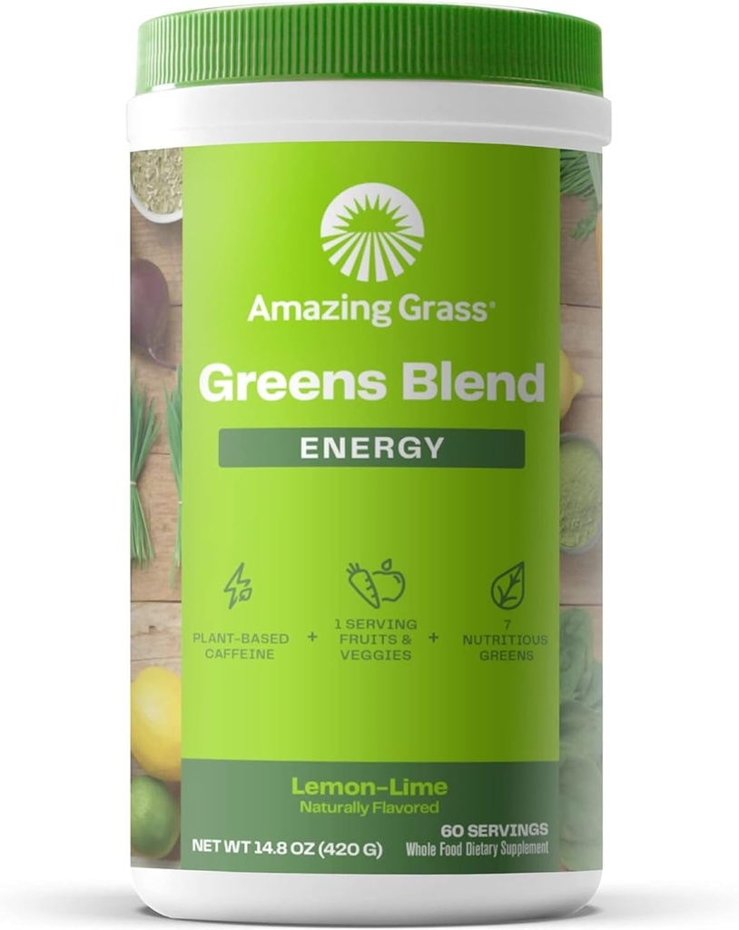 驚くべき草の緑はエネルギーを混合します:Smoothieの組合せ、極度の緑の粉及び植物は抹茶の緑茶及びビートの根の粉、レモン ライム、60のサービング(包装5月Vary)とカフェインを基づかせていました