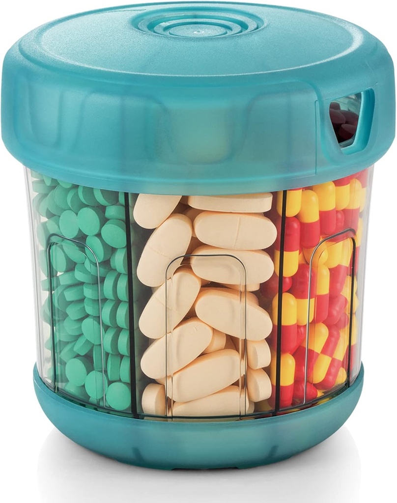 XL 7の大きいコンパートメント、TPUの柔らかいふたが付いている余分大きい補足のオルガナイザーはPillディスペンサー、ジャンボのビタミンのホールダーの薬の貯蔵を荷を積み、使用すること容易に味方します