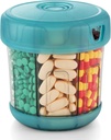 XL 7の大きいコンパートメント、TPUの柔らかいふたが付いている余分大きい補足のオルガナイザーはPillディスペンサー、ジャンボのビタミンのホールダーの薬の貯蔵を荷を積み、使用すること容易に味方します