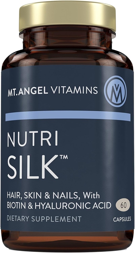 Mt. Angel Vitamins: NutriSilk Capsules. Promotes Healthy Hair & Skin, Boost Collagen, B Vitamins, 60 Capsules