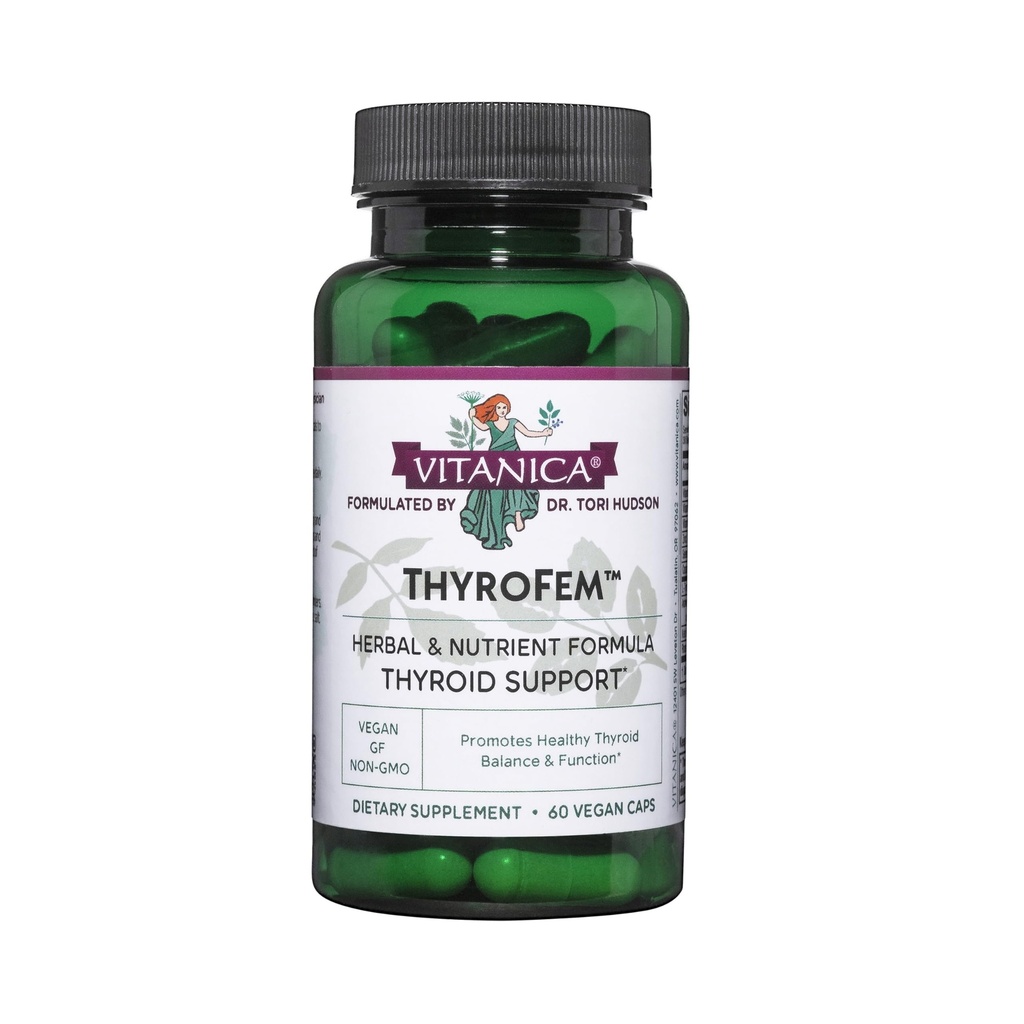 Vitanica ThyroFem, 甲状腺腺サポート, ビーガン, 60 カプセル