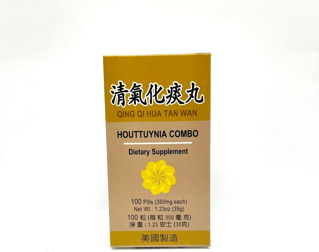 Houttuynia Combo - Qing Qi Hua Tan Wanの草の補足は米国でなされる呼吸の健康350mg 100の丸薬の助けをします