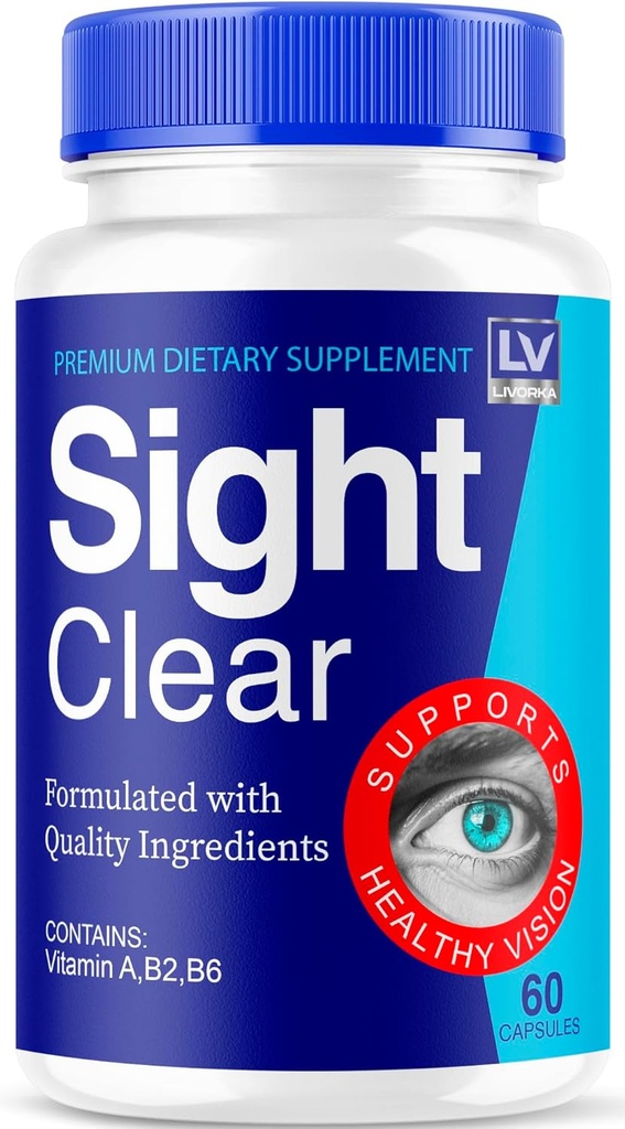 LIVORKA Sight Clear Pills, Sight Clear Support Eye Supplement, SightClear 20/20 Vision Vitamins Reviews Advanced Formula, 60 Capsules for 1 Month