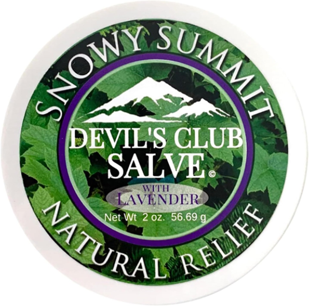 Snowy サミット Alaska Devil's Club Lavender Salve - 手作り スキン ケア 軟膏 ととも に Lavender - ナチュラル マッスル Rub with Premium, レスポンシブ ソース プラント材料 - アメリカ製 - 2 oz