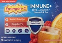 Emergen-C Immune+ 1000mgビタミンC +ビタミンD&亜鉛(スーパーオレンジ60Ct / ラズベリー30Ct) 90パケット