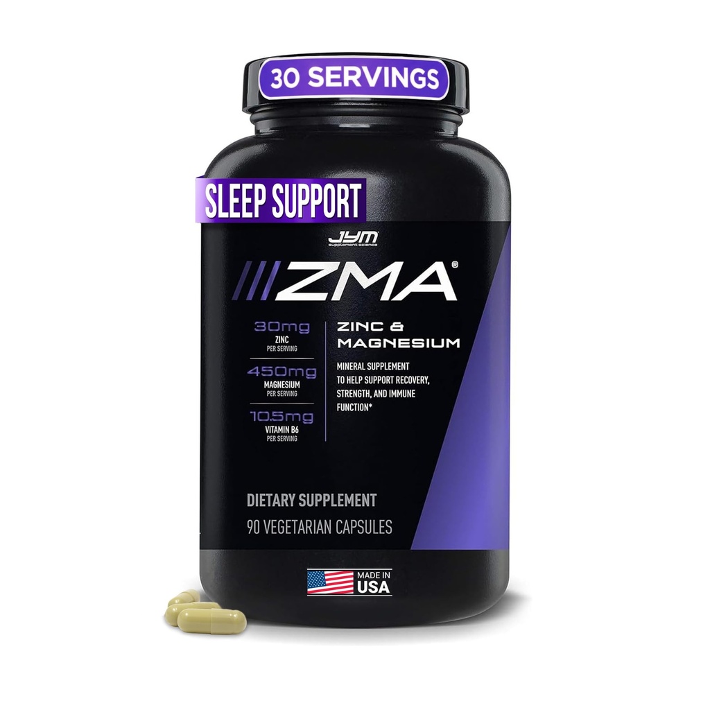 ZMA JYM、亜鉛&マグネシウムサプリメント - 亜鉛、マグネシウム、ビタミンB6、YMサプリメントサイエンス、90ベジタリアンカプセル