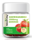 Nature's Key Ashwagandha Gummies、3000mgのビタミンD2、ストレス、Calm Mood&Cognition、男性&女性、イチゴ味(60カウント)