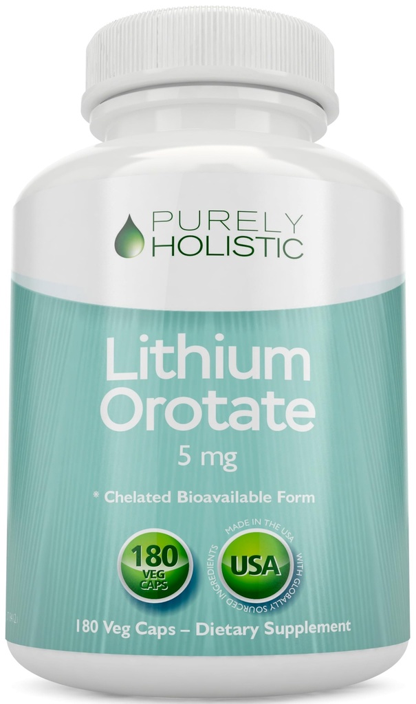 リチウムOrotate 5mg、180のベジタリアンのリチウム カプセル、補足のリチウムOrotate 5mg、180の菜食主義者のリチウム カプセル、助けは健康な気分、行動記憶およびウェルネスを維持します