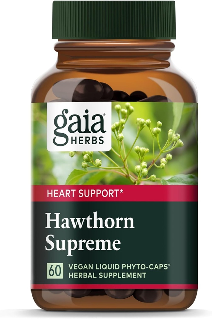 Gaia Herbs Hawthorn 最高 - Hawthorn Berry サプリメント - ハーブを伝統的に心臓の健康をサポートするために使用* - 60 ビーガン液体フィト カプセル(30日間供給)