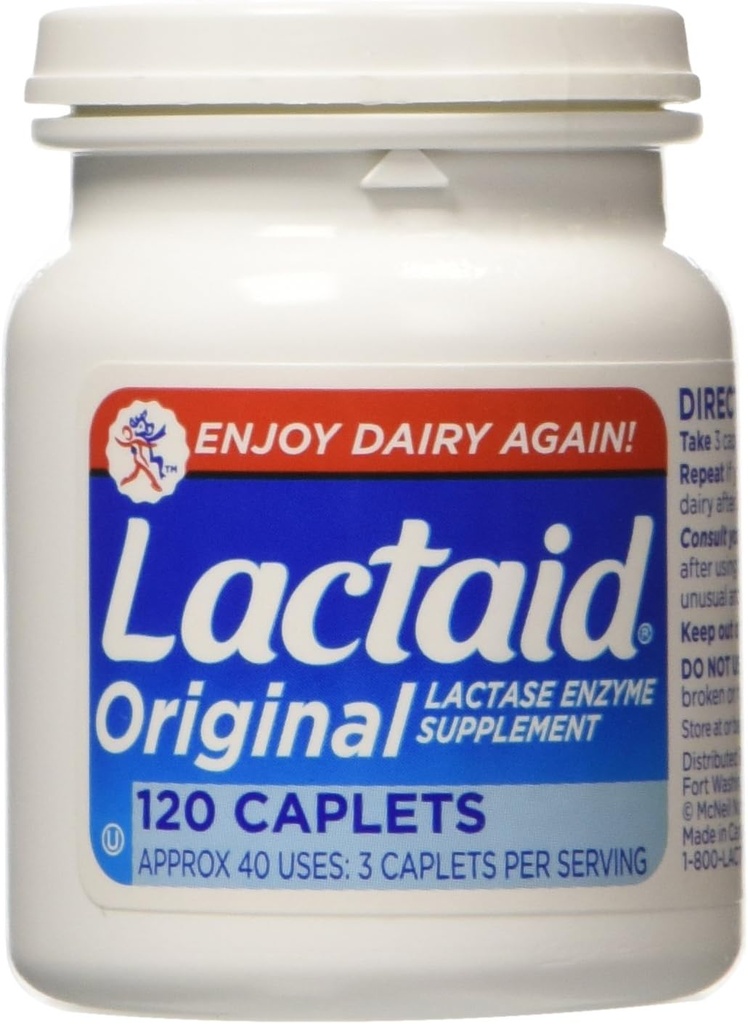Lactaidの元の強さのLactaseの酵素の補足、カプレット- 120のea