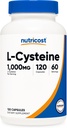 Nutricost L-Cysteine 1000mg、120カプセル - 非GMO、グルテンフリーサプリメント、カプセルあたり500mg