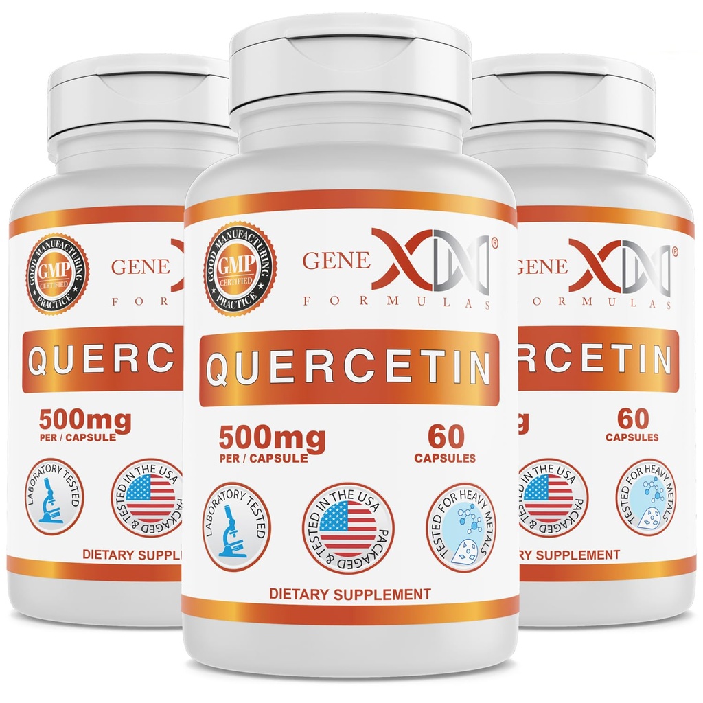 Genexフォーミュラケルセチン500mg(60カプセル)非GMO、グルテンフリー(3パック)
