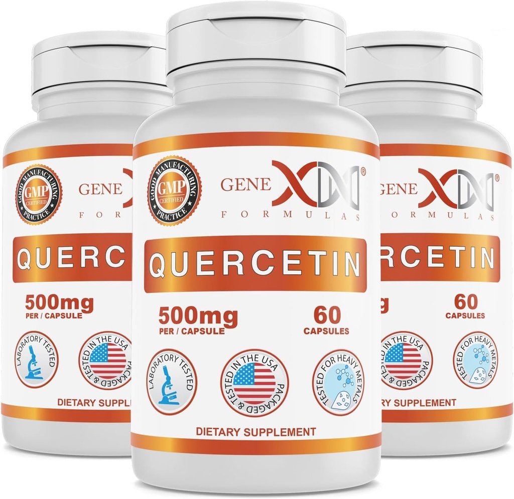 Genexフォーミュラケルセチン500mg(60カプセル)非GMO、グルテンフリー(3パック)