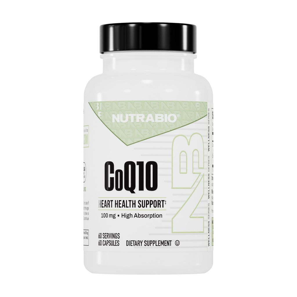 NutraBio CoQ10の食事療法の補足、健康な中心機能及び細胞エネルギーの生産、100mg - 60のカプセル