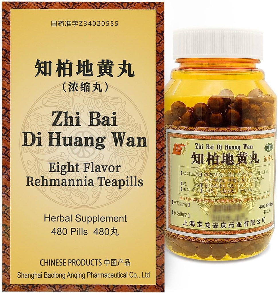 Zhi-Bai Di-Huang Wanの草の補足480の丸薬(60のサービング、経済サイズ) - 知柏地の丸の中国の草の方式のYinの栄養のためのEightの味のRehmannia