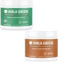 Amlaパウダー&グリーンティースーパーフードは、インドのグーズベリー&カボチャスパイス、オーガニック、ビーガン、30サービングSKU:GB-HB-30