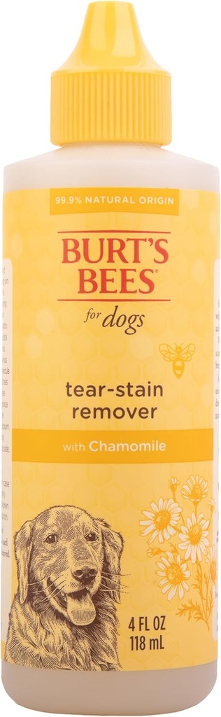 Burt's Bees for Dog Tear Stain Remover for Dogs with Chamomile, 99.9% Natural Origin Formulas, 犬の涙の汚れ除去剤, 犬の目のクリーナー 4 oz